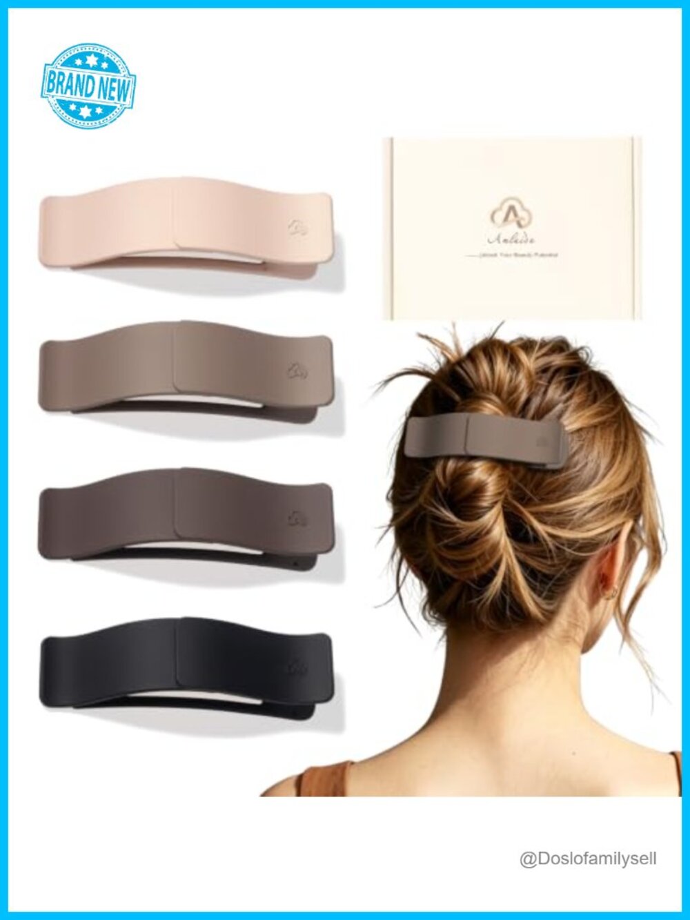 Flat Hair Clips Polycarbonate 4 Count
